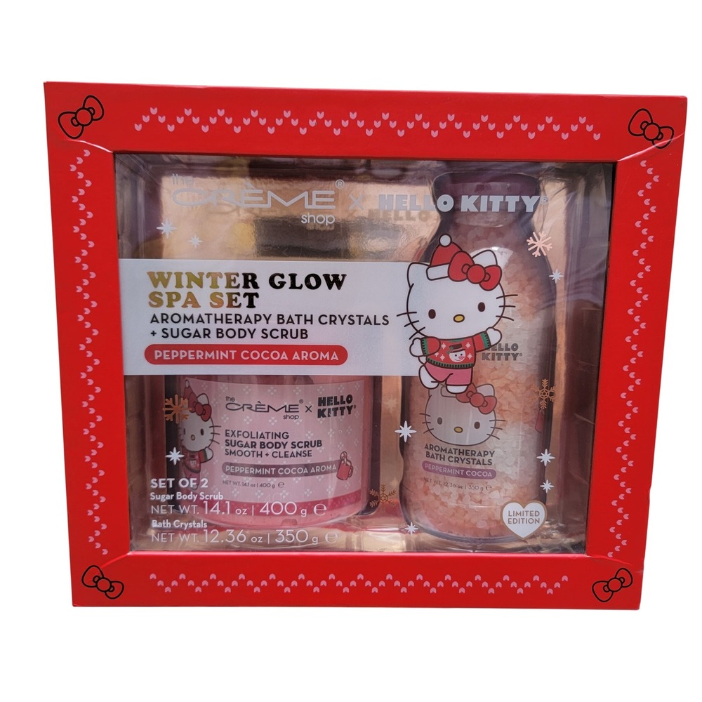 The Creme Shop x  Hello Kitty Spa Set NEW Winter Glow Peppermint Cocoa‎ Aroma